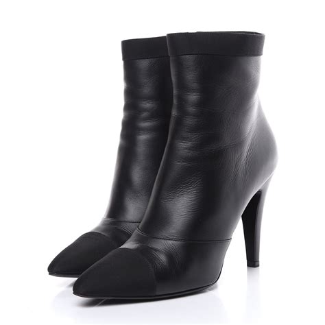 chanel short boots cal|Chanel grosgrain cap toe boots.